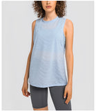 Breathable see through  Loose Fitness Yoga Blank Long Cami Tank Top for Women Gym