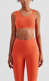 Fake 2 pcs mesh U neck sports training bra