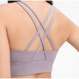 mesh center high impact O-neck fitness yoga bra