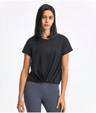 Women's short sleeve fold design T-shirt