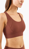 New arrival high impact sports bra with hooks back cross padded yoga bra