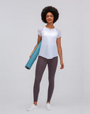 Women's back open loose fit yoga wear top T shirt