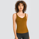Women's tight Training V-neck Soft Crop Tank Top Women