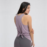 Yoga Vest Women Coverall Running Sleeveless Loose T-Shirt Sports Vest Gym Tank Top