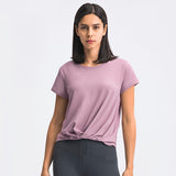 Women's short sleeve fold design T-shirt