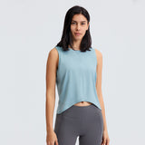 Women Sport Yoga Top Thin Fitness Sleeveless  Quick Dry Vests Loose Running T-Shirt