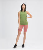Yoga Vest Women Coverall Running Sleeveless Loose T-Shirt Sports Vest Gym Tank Top