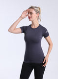 Women's NeverStop Letter short sleeve sports T-shirt
