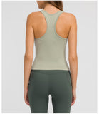 fitness sleeveless  sport vest   short tank top with tight straps for ladies