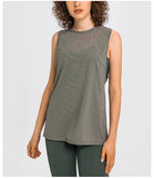 Breathable see through  Loose Fitness Yoga Blank Long Cami Tank Top for Women Gym