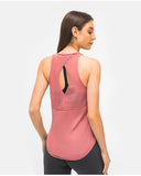 Fitness Dry breathable women's running tank top sports top