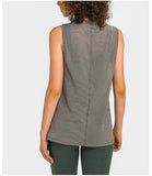 Breathable see through  Loose Fitness Yoga Blank Long Cami Tank Top for Women Gym
