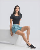 Women's tight O neck smooth fabric T-shirt