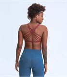 Straps cross back sexy yoga vest top bra for fitness wear