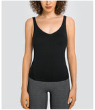Women's tight Training V-neck Soft Crop Tank Top Women