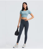 Back cross short sleeve tight T shirt