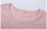 Women yoga soft shirts ladies sports workout top girls running tee Gym t-shirt back open