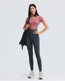 Back cross short sleeve tight T shirt