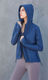 Women's hooded sun-proof fitness clothes Silky cool quick dry coat