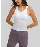 fitness sleeveless  sport vest   short tank top with tight straps for ladies