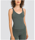 Women's tight Training V-neck Soft Crop Tank Top Women