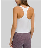 fitness sleeveless  sport vest   short tank top with tight straps for ladies