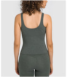 Women's tight Training V-neck Soft Crop Tank Top Women