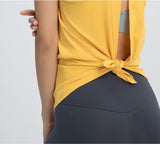 Yoga Vest Women Coverall Running Sleeveless Loose T-Shirt Sports Vest Gym Tank Top