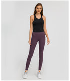 fitness sleeveless  sport vest   short tank top with tight straps for ladies