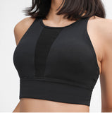 mesh center high impact O-neck fitness yoga bra