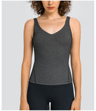 Women's tight Training V-neck Soft Crop Tank Top Women