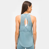 Fitness Dry breathable women's running tank top sports top