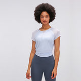 Women's back open loose fit yoga wear top T shirt