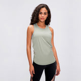Lady's  racerback bowknot open back t-shirt workout stringer women custom tank top
