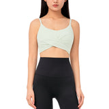 Women's Light Support Plunge Yoga Sports Bra Crop Tank Tops