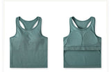 fitness sleeveless  sport vest   short tank top with tight straps for ladies