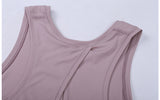 Lady's  racerback bowknot open back t-shirt workout stringer women custom tank top