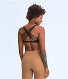 Straps cross back sexy yoga vest top bra for fitness wear