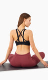 New arrival high impact sports bra with hooks back cross padded yoga bra