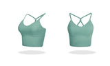 Sexy Back Cross Strappy Cropped Workout Top Padded Sports Yoga Bra