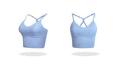 Sexy Back Cross Strappy Cropped Workout Top Padded Sports Yoga Bra