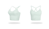 Sexy Back Cross Strappy Cropped Workout Top Padded Sports Yoga Bra
