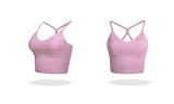Sexy Back Cross Strappy Cropped Workout Top Padded Sports Yoga Bra