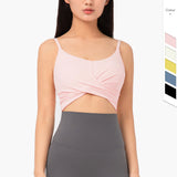 Women's Light Support Plunge Yoga Sports Bra Crop Tank Tops
