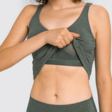 Women's tight Training V-neck Soft Crop Tank Top Women