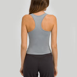 fitness sleeveless  sport vest   short tank top with tight straps for ladies