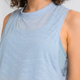Breathable see through  Loose Fitness Yoga Blank Long Cami Tank Top for Women Gym