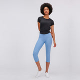 Women's back open loose fit yoga wear top T shirt