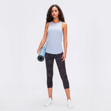 Lady's  racerback bowknot open back t-shirt workout stringer women custom tank top