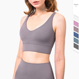 Sexy V Neck Sports Top High Support Yoga Bra